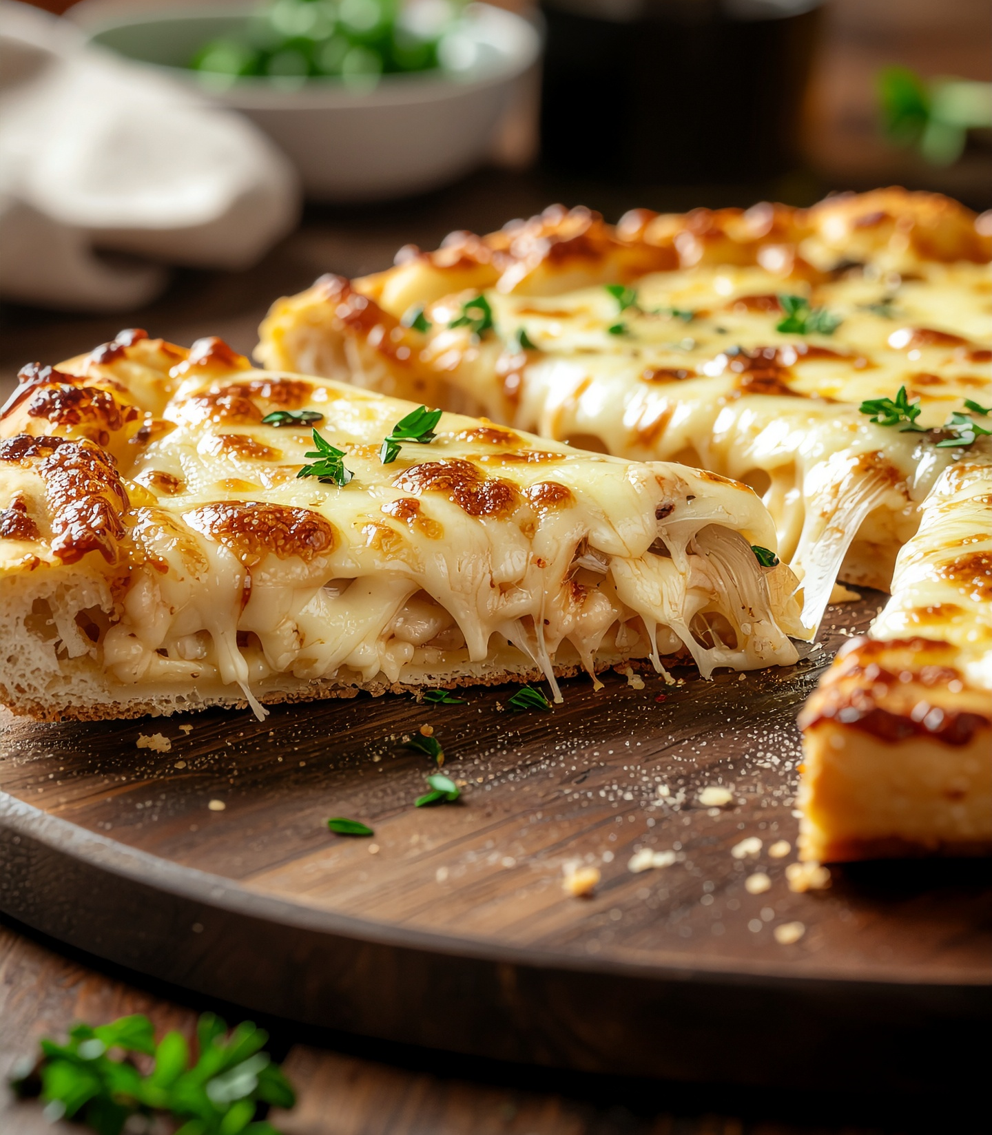 Firefly_An Argentine-style fugazzeta pizza cut in half, showing an explosion of melted cheese 72070